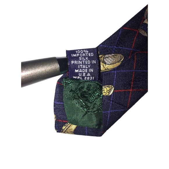 Tommy Hilfiger Mens Silk Golf All Over Print  Multicolor Necktie Made In USA - Picture 6 of 6